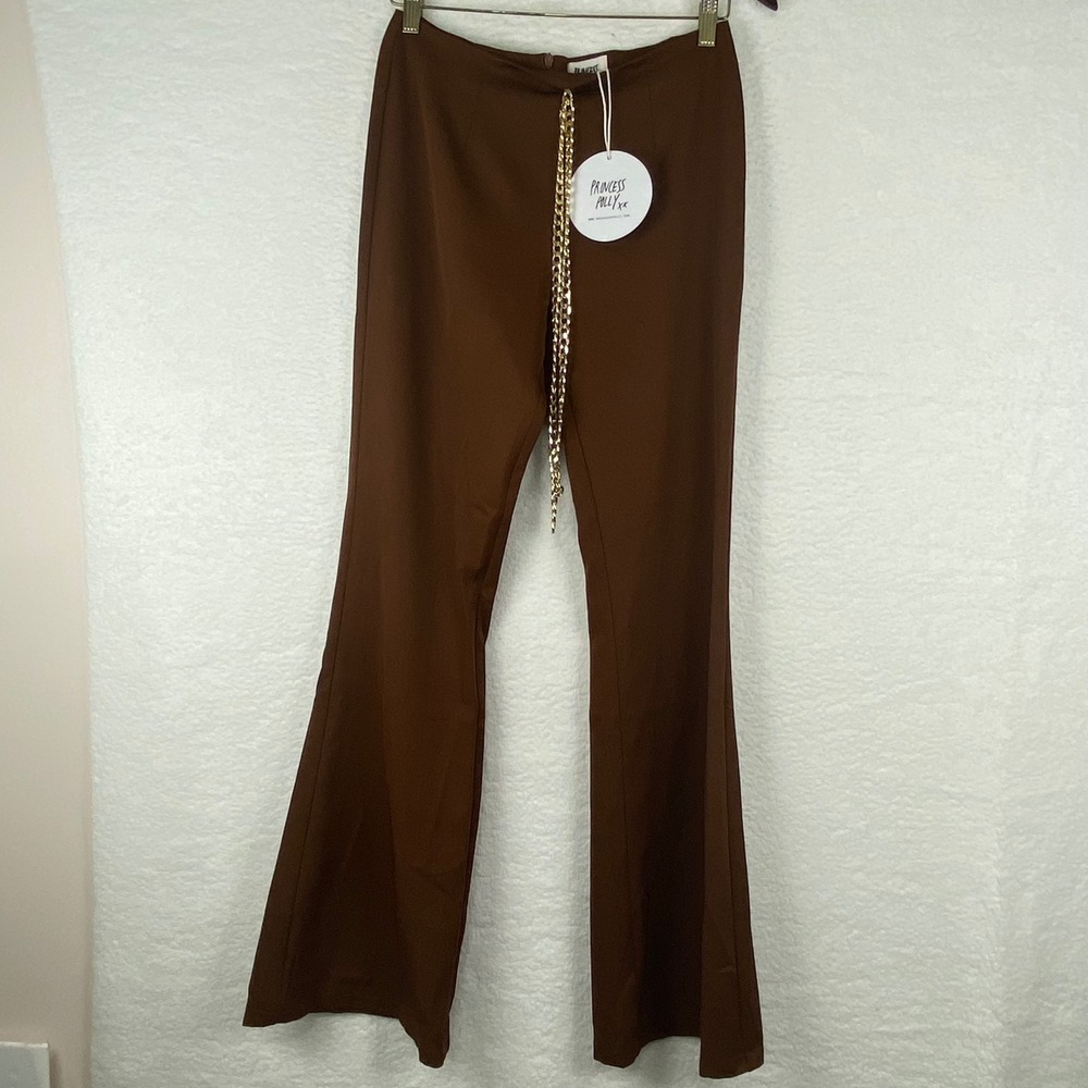 Princess Polly Brown High Waisted Flare Bell Bottom Pants Size US 6 NEW